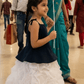 Chic Black & White Casual Frock with Ruffle Trim & Comfortable Fit for Girls M260132