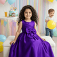 Charming Purple Casual Dress with Tiered Layers & Playful Design for Girls M260199