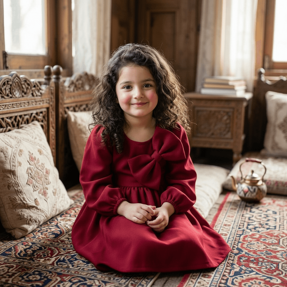 Maroon Beautiful Party Dress for Girls m260297