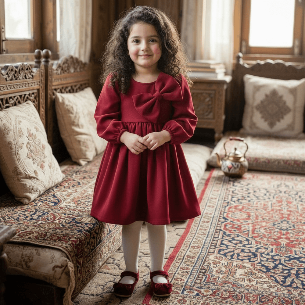 Maroon Beautiful Party Dress for Girls m260297