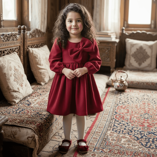 Maroon Beautiful Party Dress for Girls m260297
