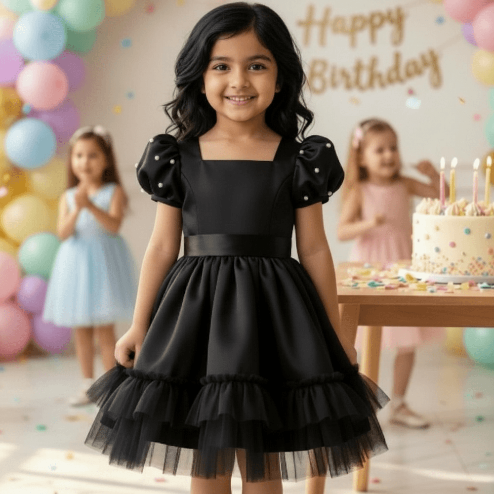 Black Pearl Party Frock for Girls M260067