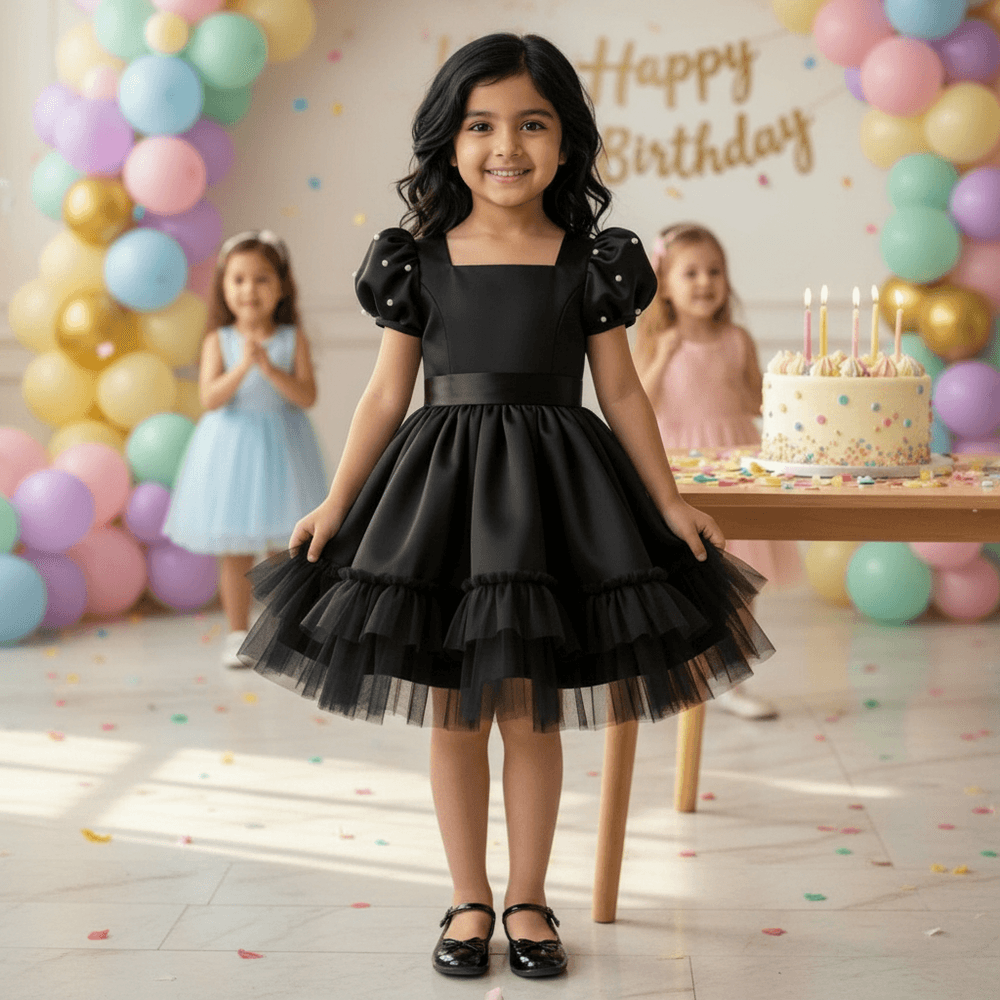 Black Pearl Party Frock for Girls M260067