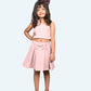 Girls one shoulder knee length coord set