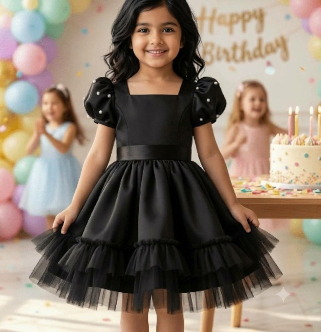 Black Pearl Party Frock for Girls M260067