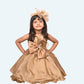 Girls Copper Tulle Party Dress, Shoulder Straps Layered skirt, knee length