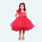 Girls Magenta one shoulder Layered frock