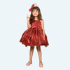 Girls Maroon one shoulder Party frock