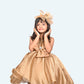 Girls Copper Tulle Party Dress, Shoulder Straps Layered skirt, knee length