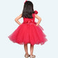 Girls Magenta one shoulder Layered frock