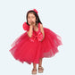 Girls Magenta one shoulder Layered frock