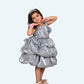 Girls Grey Tulle Party Dress, Sleeveless Layered skirt, knee length