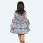 Girls Grey Tulle Party Dress, Sleeveless Layered skirt, knee length