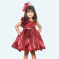 Girls Maroon one shoulder Party frock