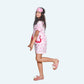 Girls Pink printed night suit set with shorts