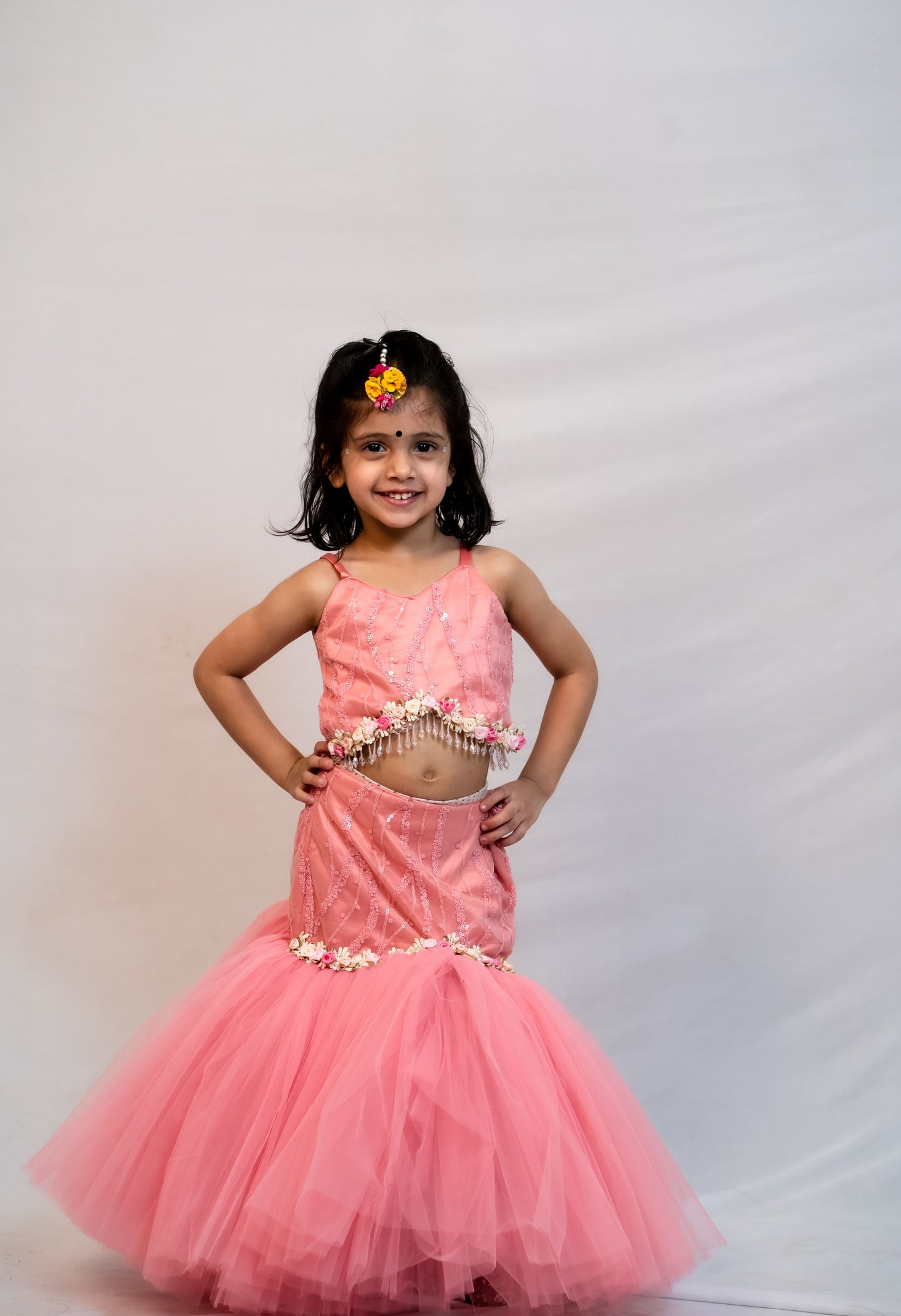 Sleeveless Lehenga Choli Set For Girls