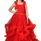 Girls Red Gown length premium dress M230901