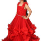 Girls Red Gown length premium dress M230901