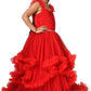 Girls Red Gown length premium dress M230901