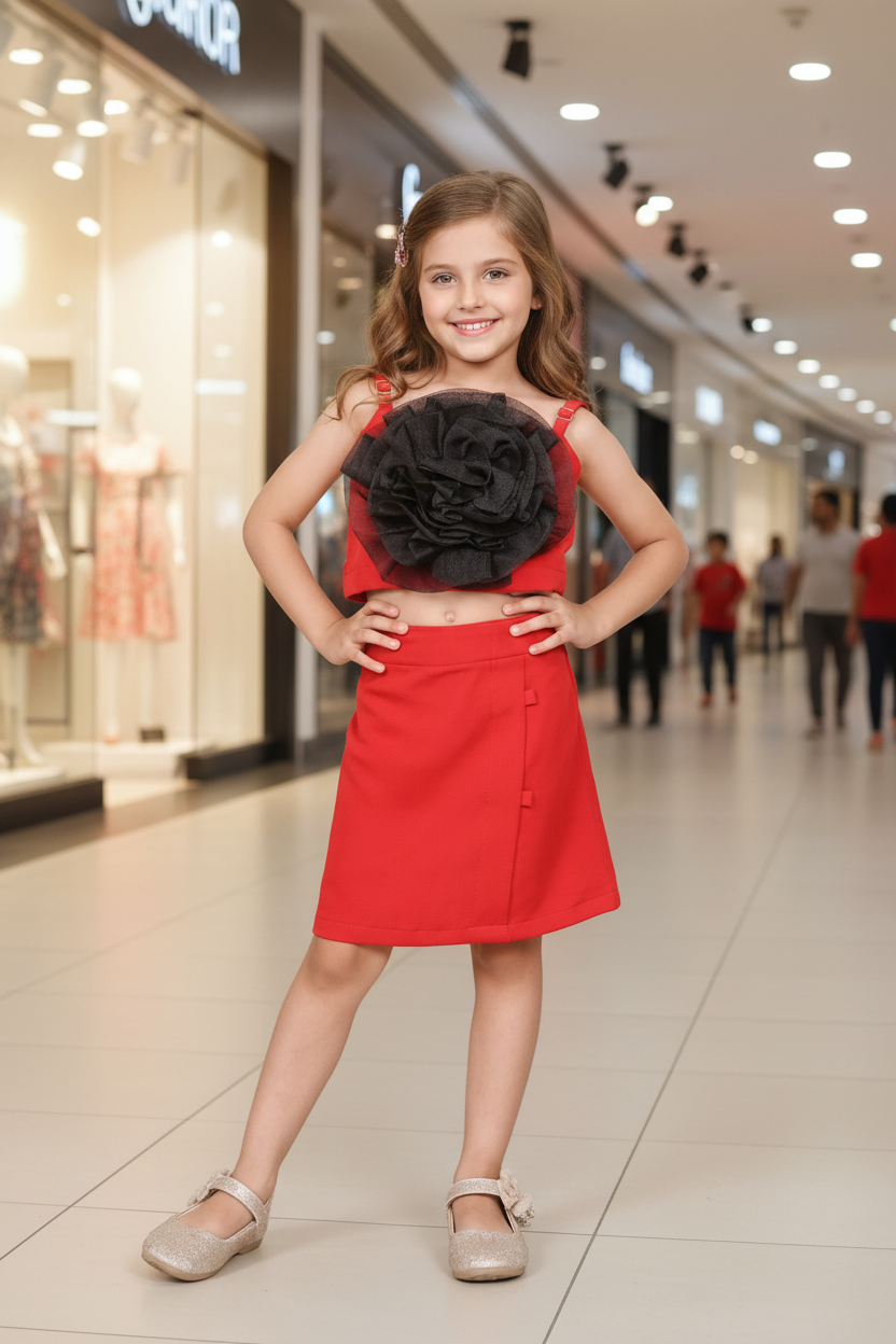 Girls knee length coord set