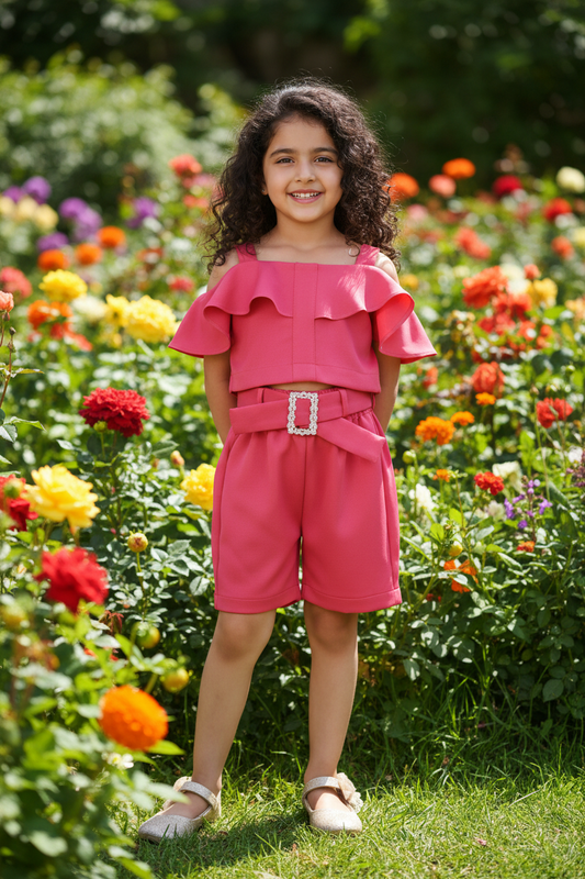 Girls knee length coord set