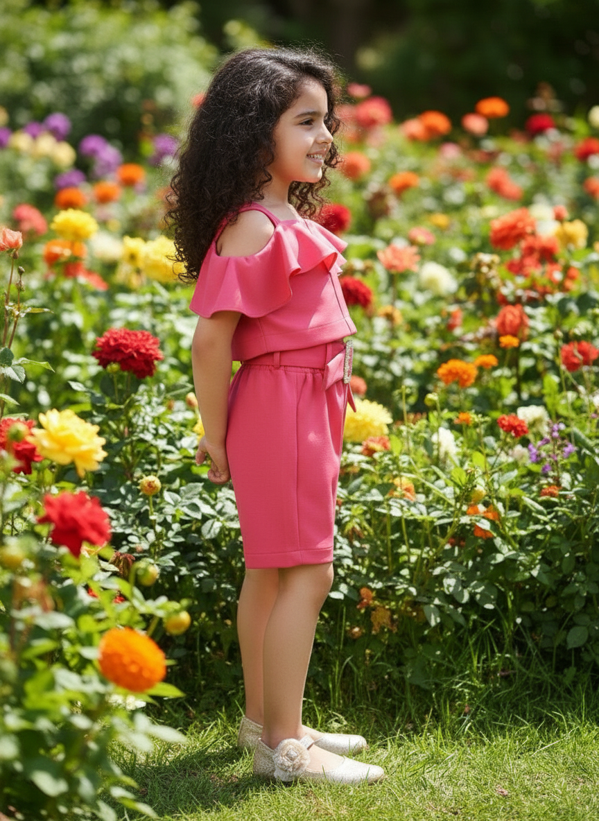 Girls knee length coord set