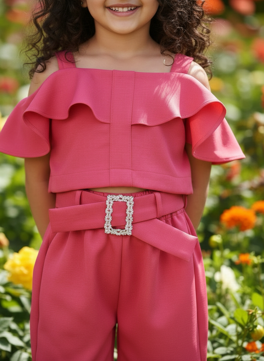 Girls knee length coord set