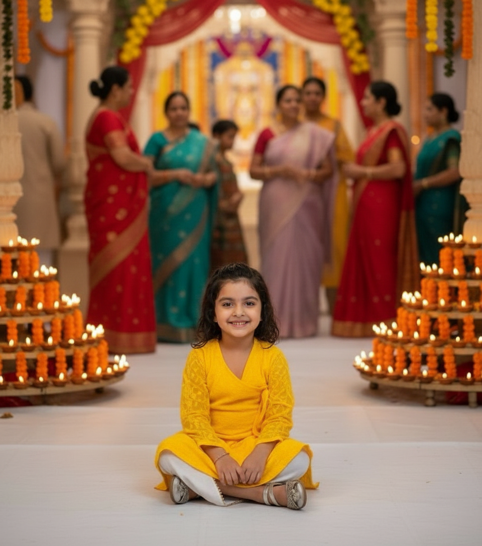 Yellow Kurta And Dhoti Pant Set For Girls