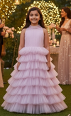 Girls purple gown length dress M230701