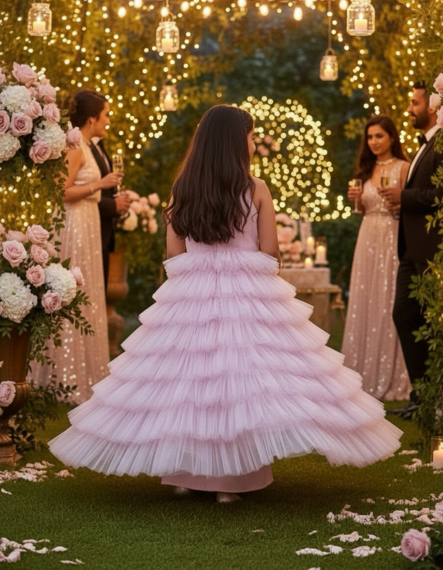 Girls purple gown length dress M230701