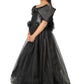 Black Flared Net Designer Gown For Girls