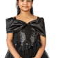 Black Flared Net Designer Gown For Girls