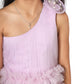 Purple One Shoulder Lilac Frilled Dress For Girls