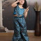 Green Color Ethnic Wear Sleeveless plazzo top Set For Girls M250319