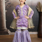 purple silk blended sharara setM250322