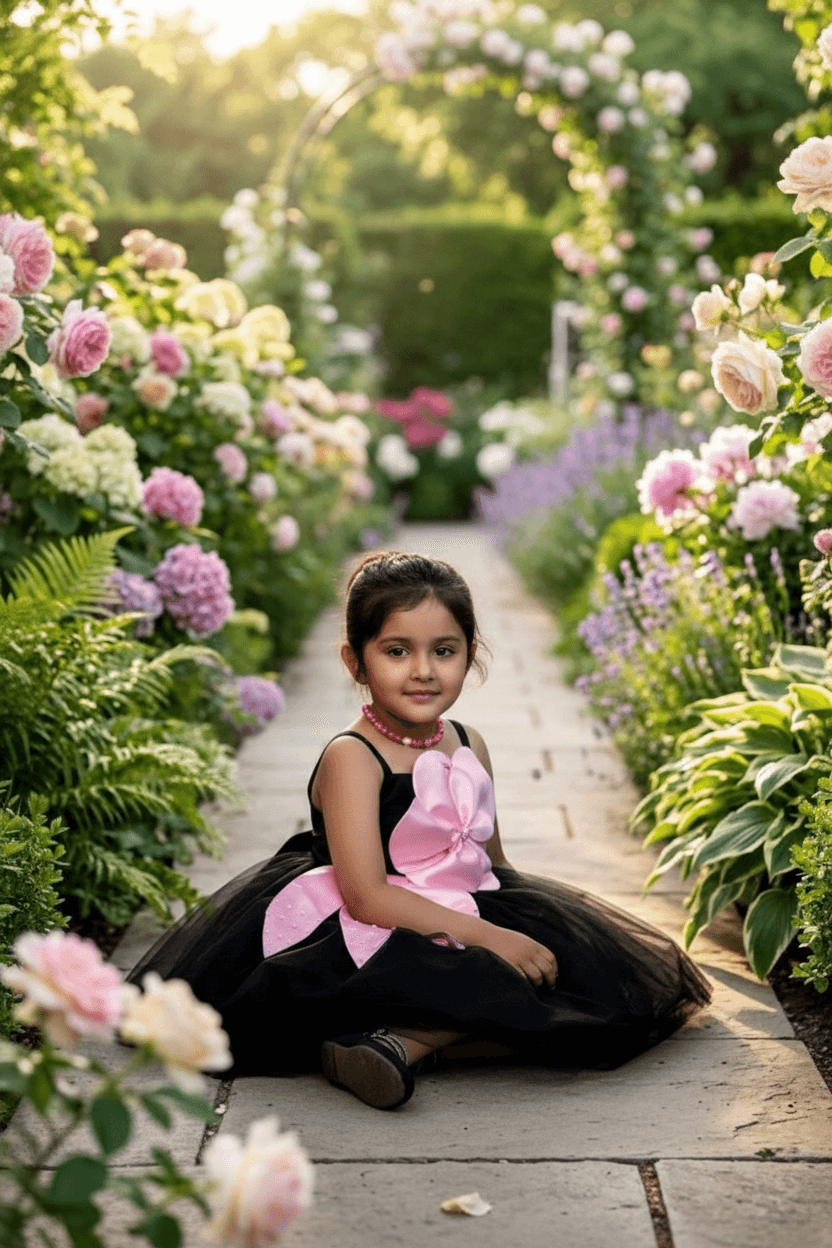 Girls black  Party frock m240045