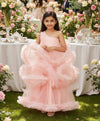 Girls Peach Gown length Party dress M232701