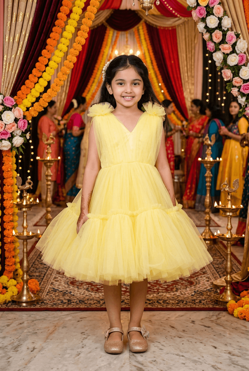 SALE Girls yellow casual frock m250057