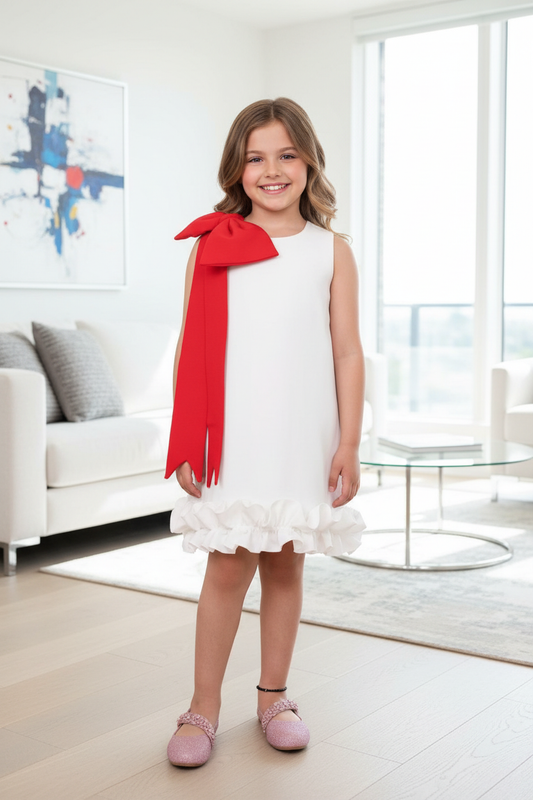 Dresses for girls white frock m250079
