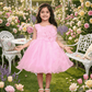 Girls pink casual frock m250049