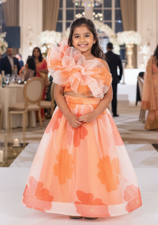 Orange Designer lehenga choli set