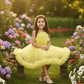 Yellow party frock for girls-M250115