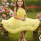 Yellow party frock for girls-M250115