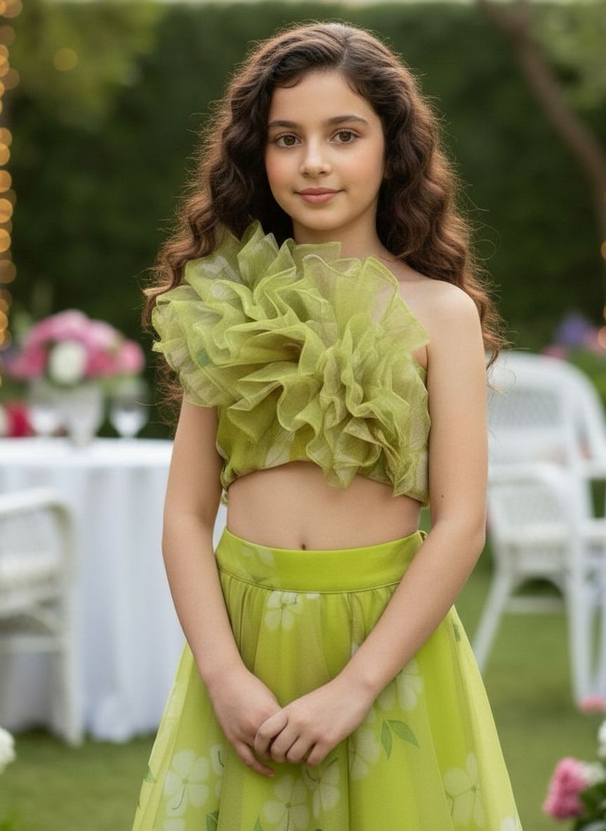 Green Designer lehenga choli set