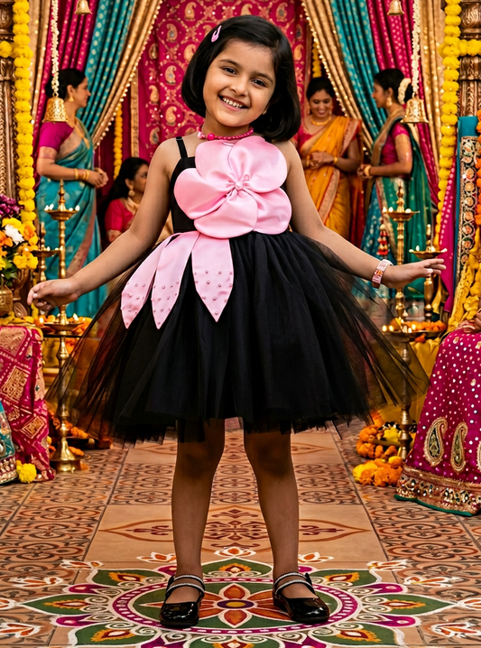 Girls black  Party frock m240045