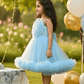 Blue party frock for girls-M250114
