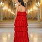 Girls Red Gown length Party dress M231001