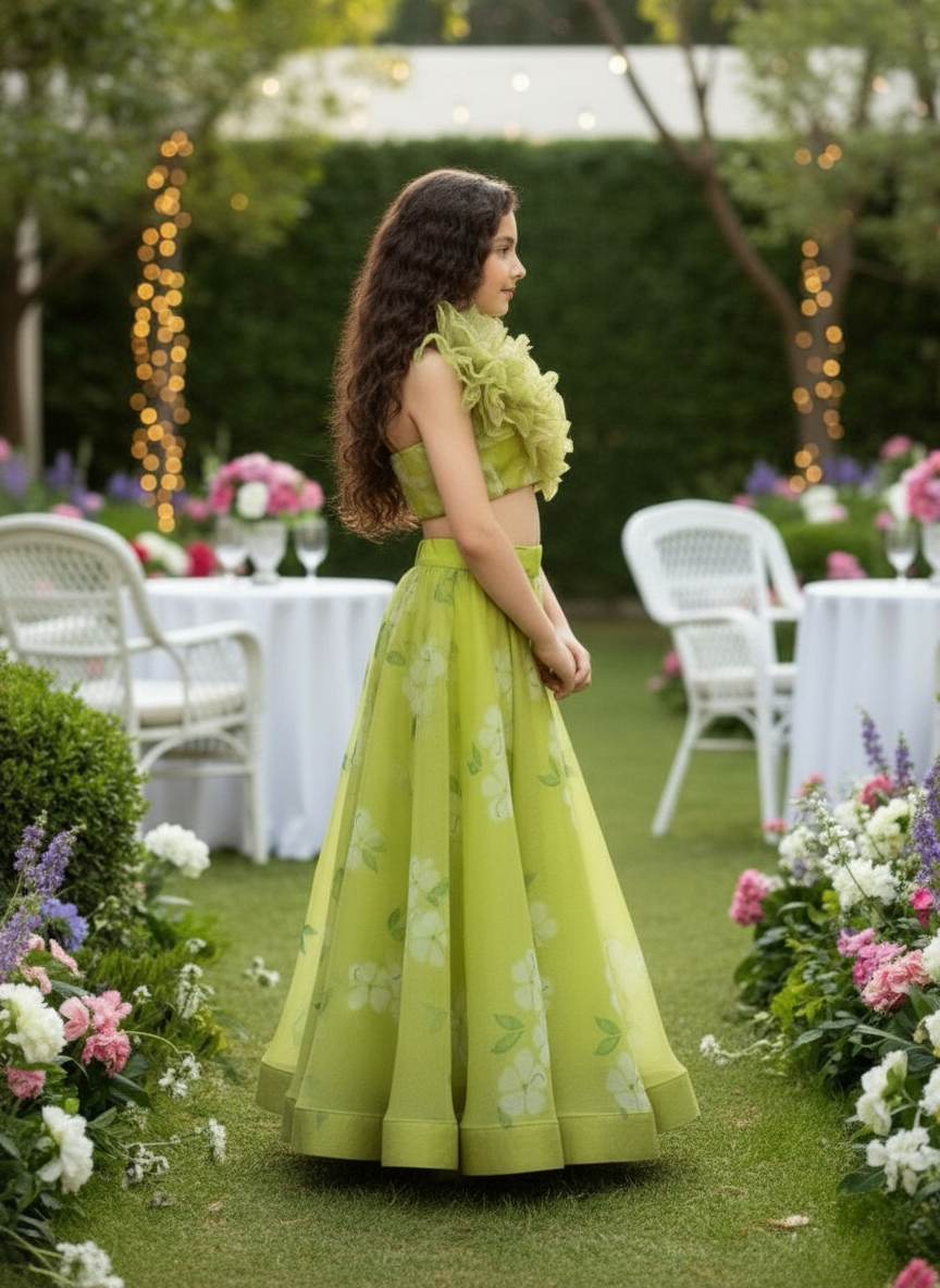 Green Designer lehenga choli set