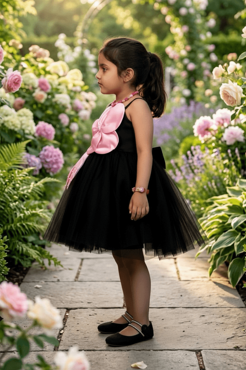 Girls black  Party frock m240045