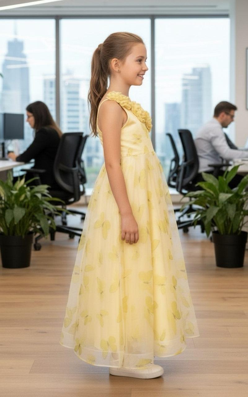 Designer Boutique Dresses yellow frock m250070